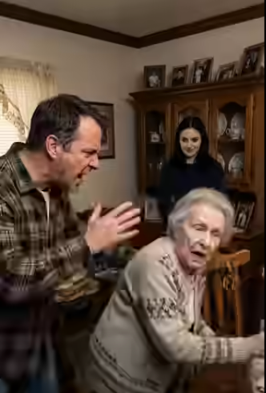 Me negué a darle a mi hijo el dinero de la venta de la granja. Él me abofeteó y gritó:“¡Saquen a esta vieja de aquí!”Mi nuera aplaudió con satisfacción.Temblando, me fui a mi habitación.Diez minutos después, sonó el timbre.Cuando mi hijo vio quién estaba allí, cayó de rodillas, llorando y suplicando perdón…